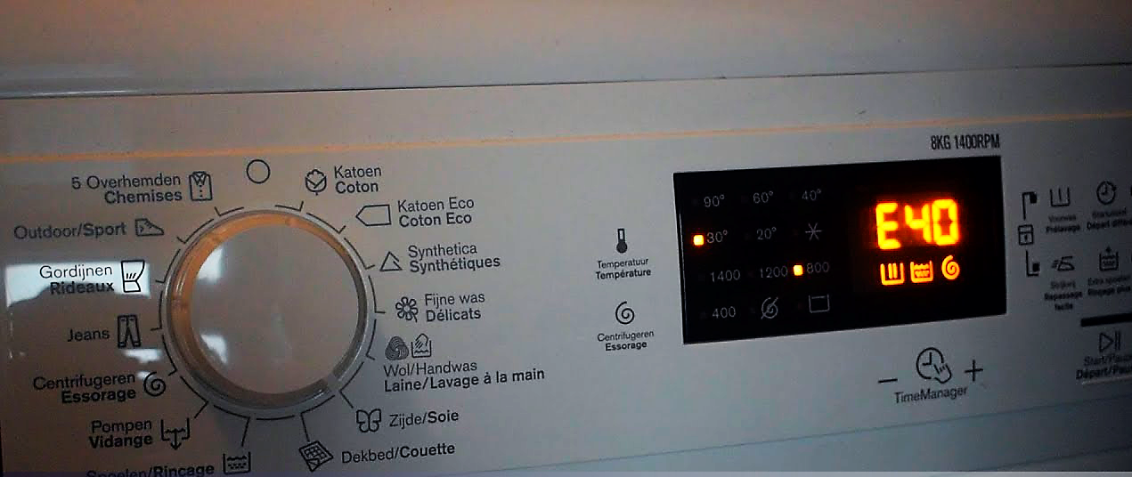 Cách nhận biết máy giặt báo lỗi E40?